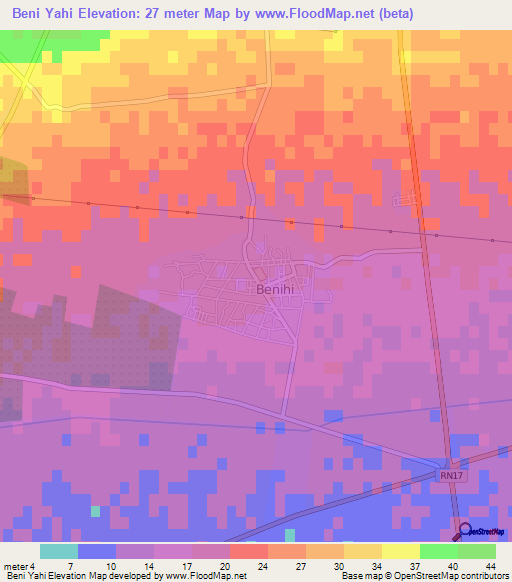 Beni Yahi,Algeria Elevation Map