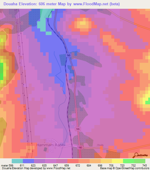 Douaha,Algeria Elevation Map