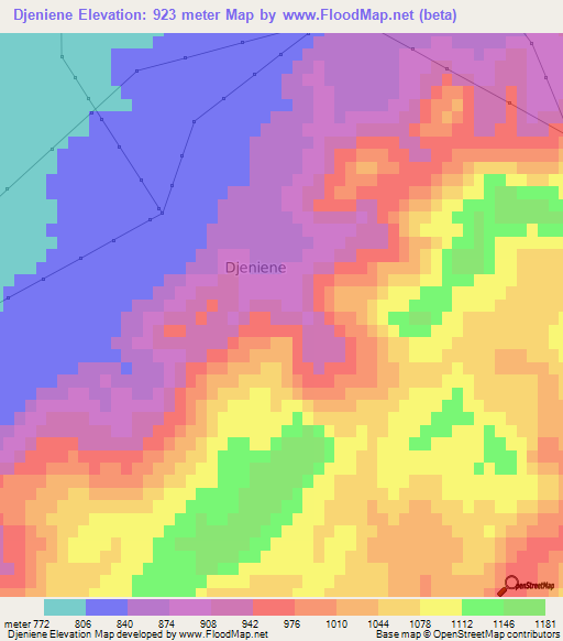 Djeniene,Algeria Elevation Map