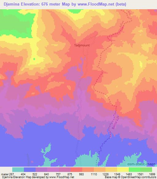 Djemina,Algeria Elevation Map
