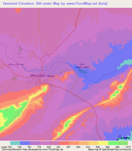 Demmed,Algeria Elevation Map