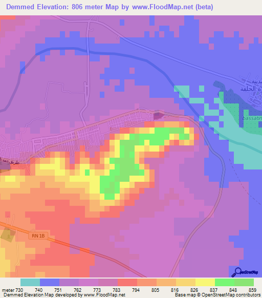 Demmed,Algeria Elevation Map