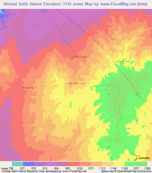Khirbat Salih Hamid,Syria Elevation Map