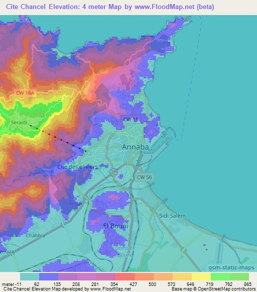 Cite Chancel,Algeria Elevation Map