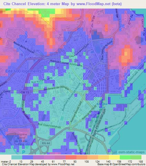 Cite Chancel,Algeria Elevation Map