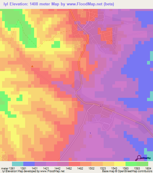 Iyl,Jordan Elevation Map