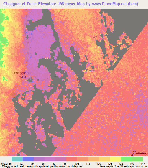 Chegguet el Ftaiet,Algeria Elevation Map