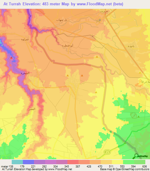 At Turrah,Jordan Elevation Map