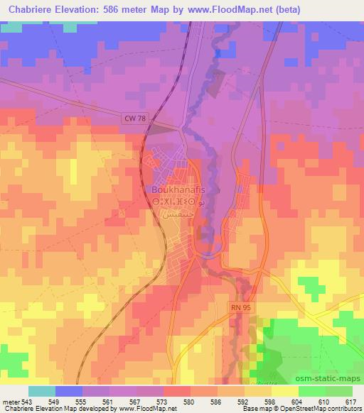 Chabriere,Algeria Elevation Map