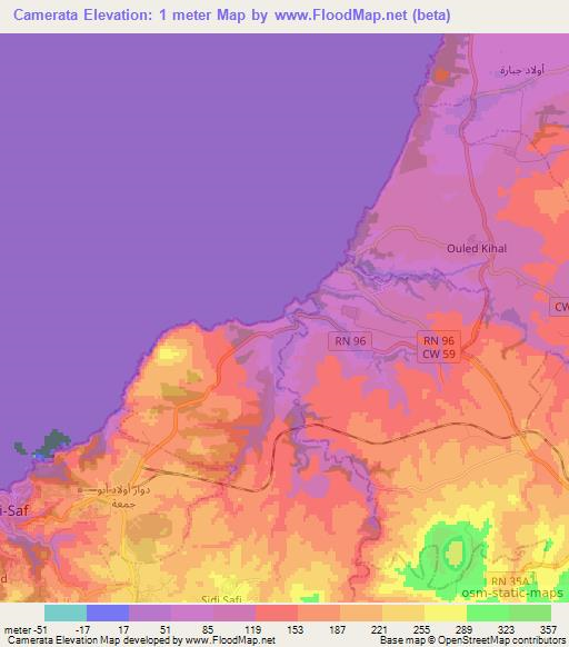 Camerata,Algeria Elevation Map