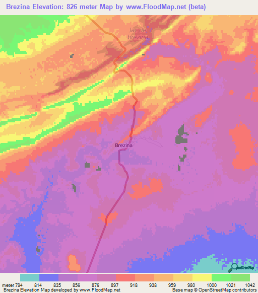 Brezina,Algeria Elevation Map