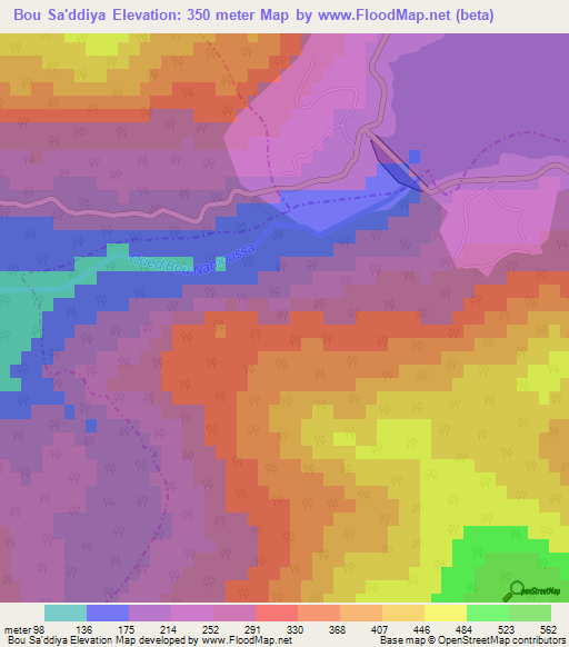 Bou Sa'ddiya,Algeria Elevation Map