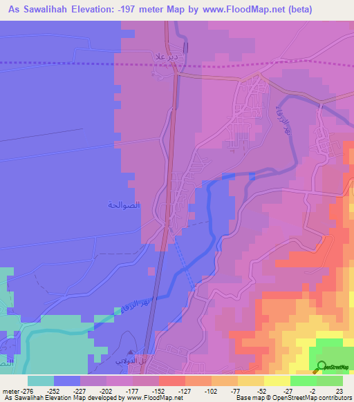 As Sawalihah,Jordan Elevation Map