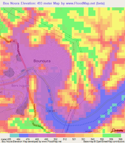 Bou Noura,Algeria Elevation Map