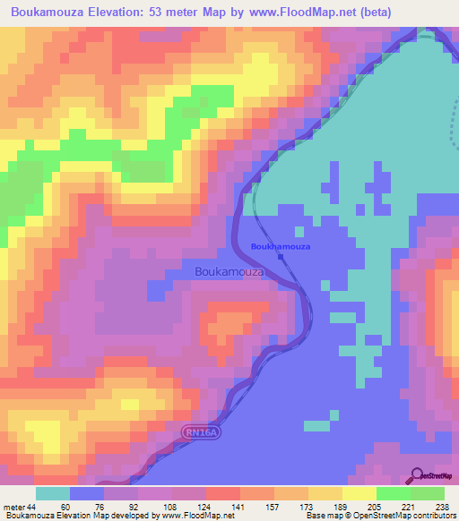 Boukamouza,Algeria Elevation Map