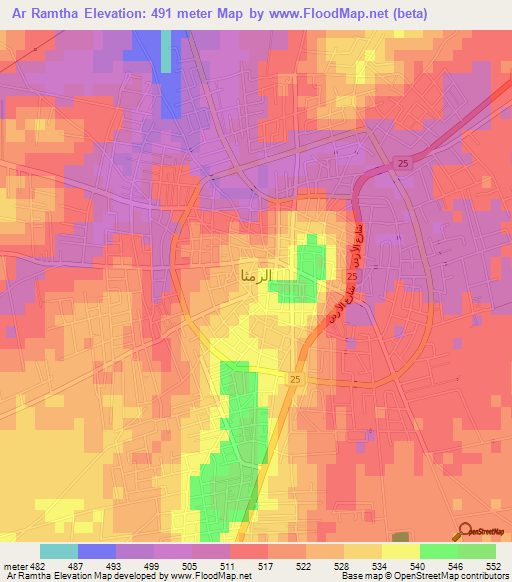 Ar Ramtha,Jordan Elevation Map