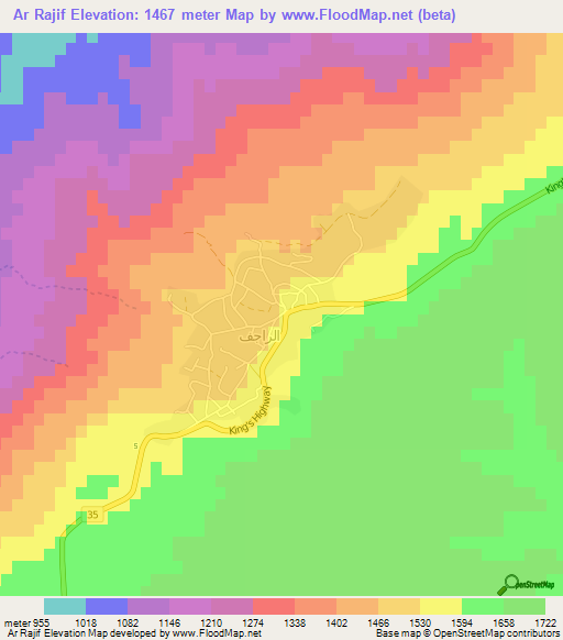 Ar Rajif,Jordan Elevation Map