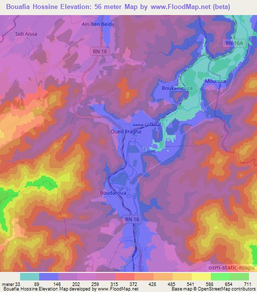 Bouafia Hossine,Algeria Elevation Map
