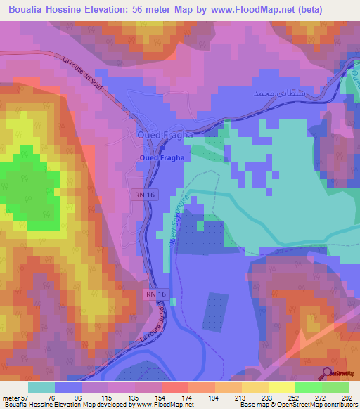 Bouafia Hossine,Algeria Elevation Map