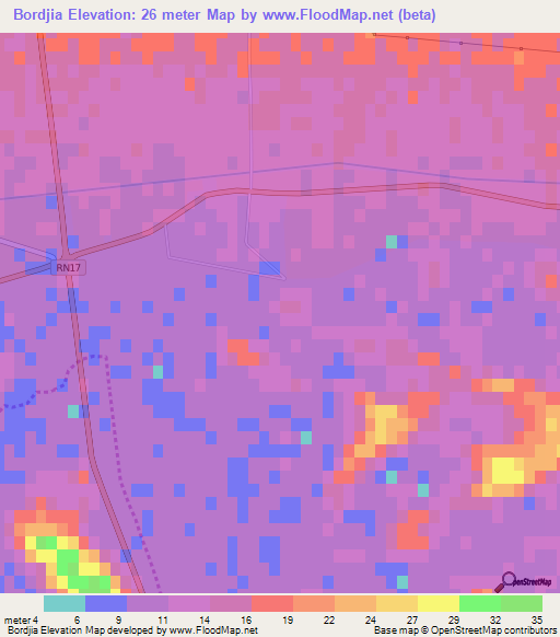 Bordjia,Algeria Elevation Map