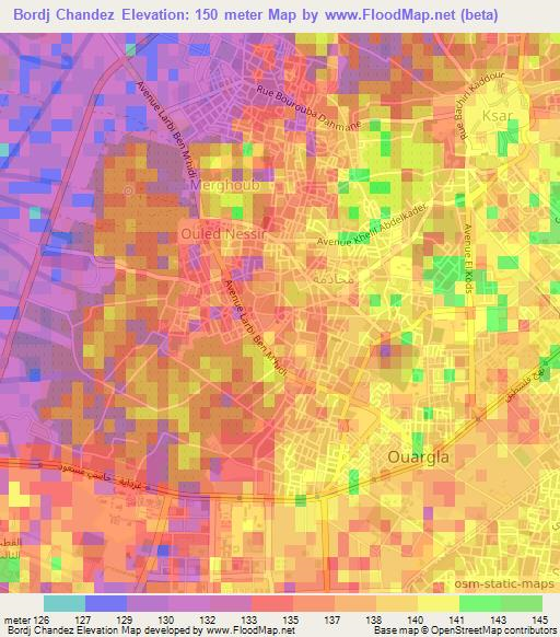 Bordj Chandez,Algeria Elevation Map