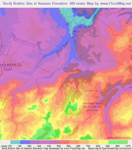Bordj Brahim Ben el Kassem,Algeria Elevation Map