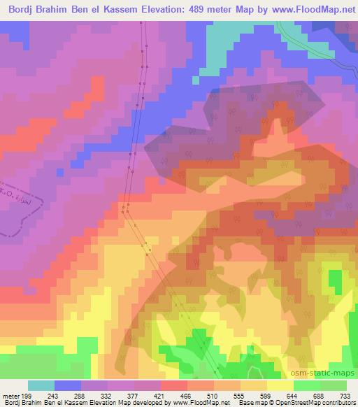 Bordj Brahim Ben el Kassem,Algeria Elevation Map