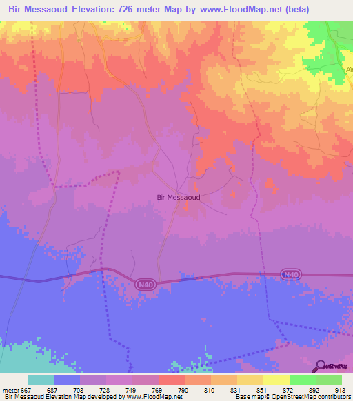 Bir Messaoud,Algeria Elevation Map