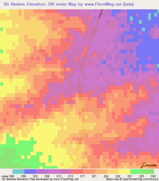Bir Besbes,Algeria Elevation Map