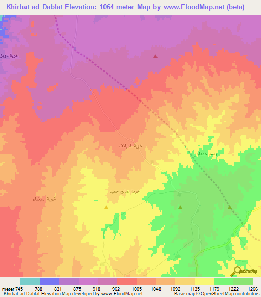 Khirbat ad Dablat,Syria Elevation Map