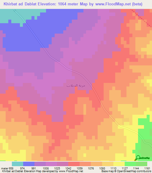 Khirbat ad Dablat,Syria Elevation Map