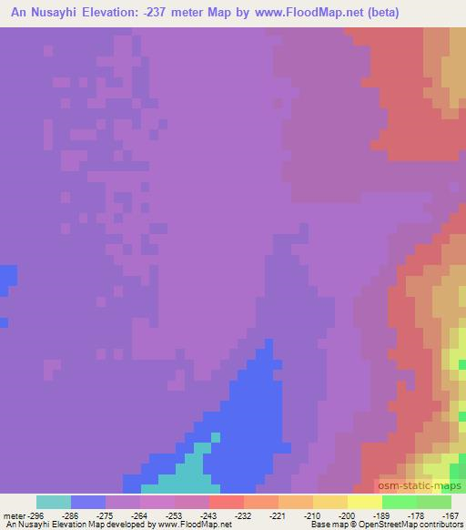 An Nusayhi,Jordan Elevation Map