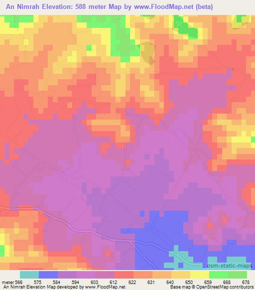 An Nimrah,Jordan Elevation Map