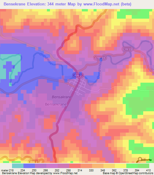 Bensekrane,Algeria Elevation Map