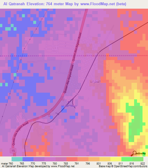 Al Qatranah,Jordan Elevation Map