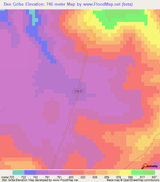 Ben Griba,Algeria Elevation Map