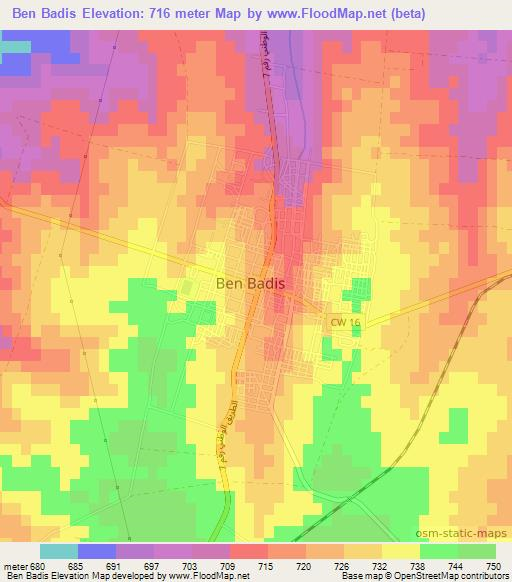 Ben Badis,Algeria Elevation Map