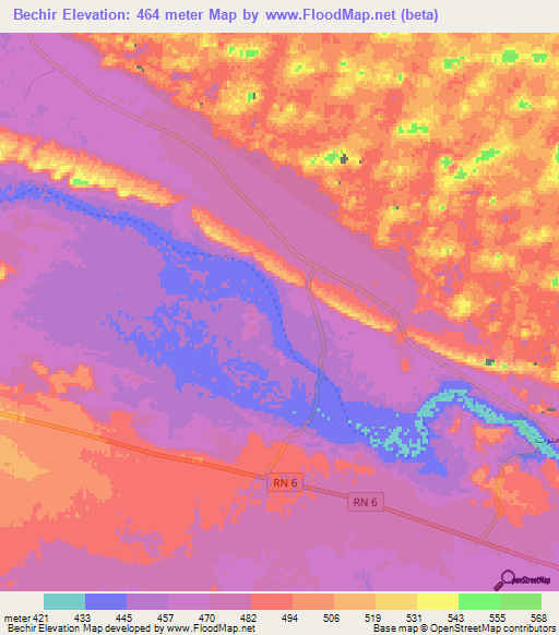 Bechir,Algeria Elevation Map