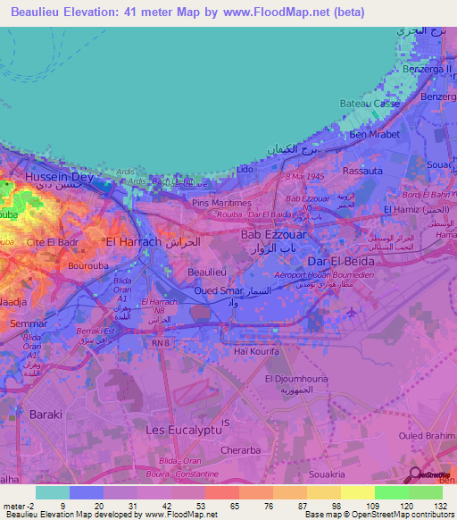 Beaulieu,Algeria Elevation Map