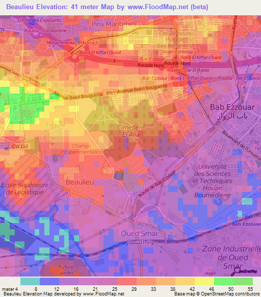 Beaulieu,Algeria Elevation Map