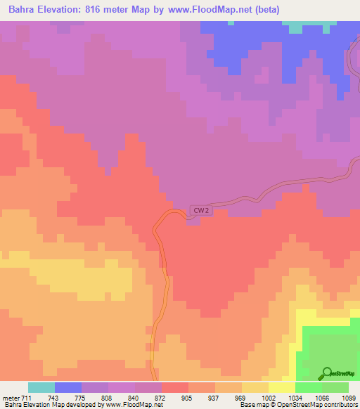 Bahra,Algeria Elevation Map