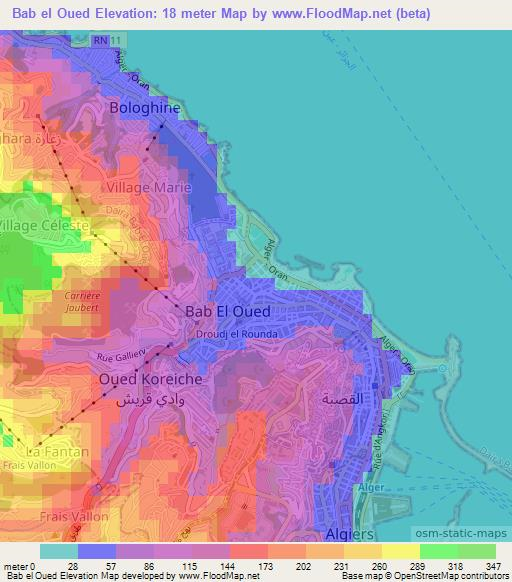 Bab el Oued,Algeria Elevation Map