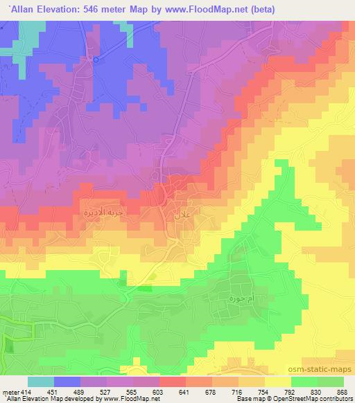 `Allan,Jordan Elevation Map
