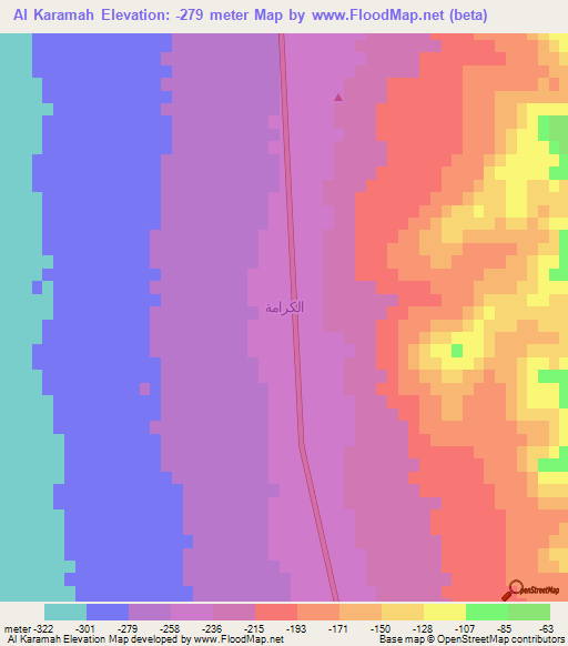 Al Karamah,Jordan Elevation Map