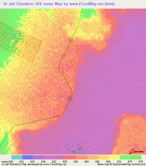 Al Jafr,Jordan Elevation Map