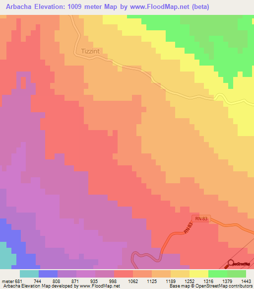 Arbacha,Algeria Elevation Map