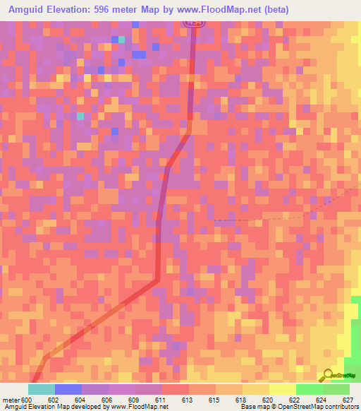 Amguid,Algeria Elevation Map