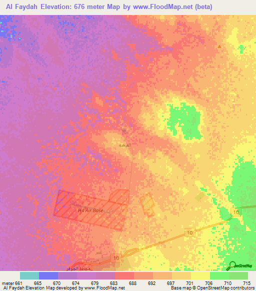 Al Faydah,Jordan Elevation Map