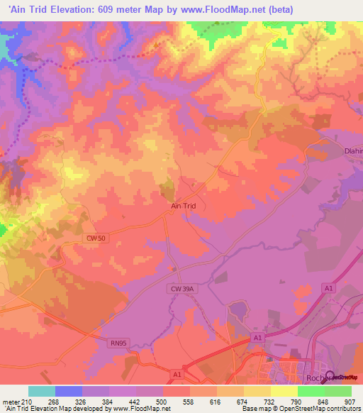 'Ain Trid,Algeria Elevation Map