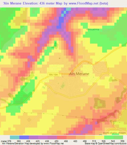 'Ain Merane,Algeria Elevation Map